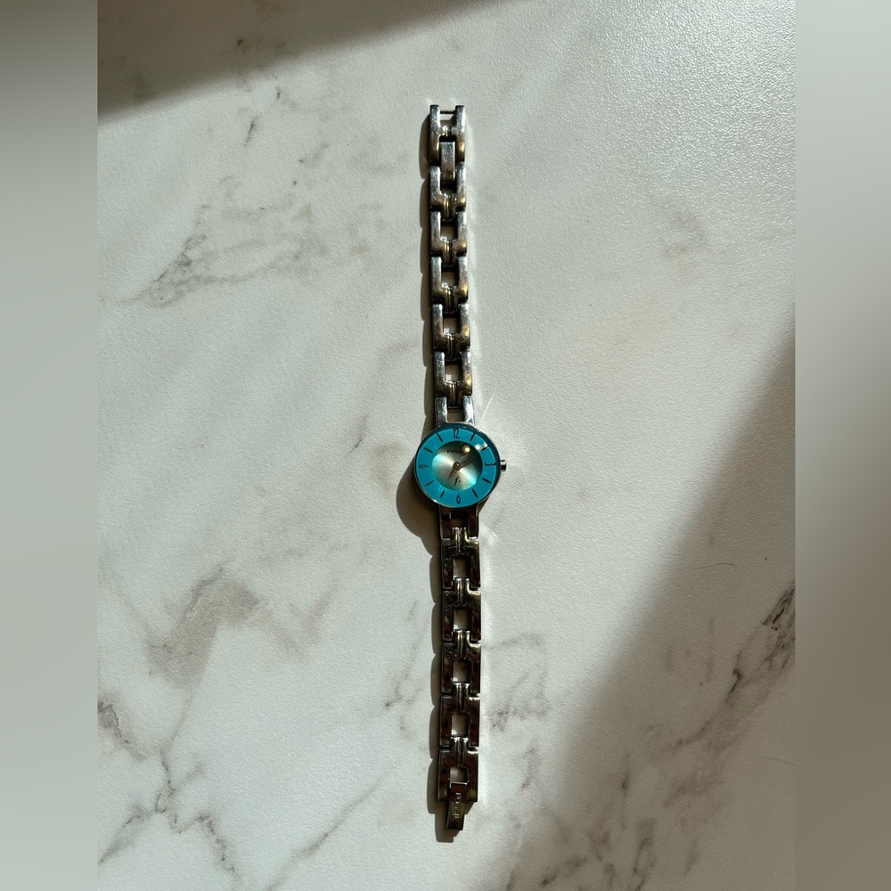 Women’s Blue And Silver Stainless Steel Fossil Watch